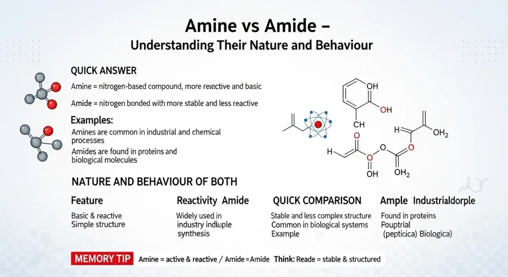 Nature and Behaviour of Amide and Amine