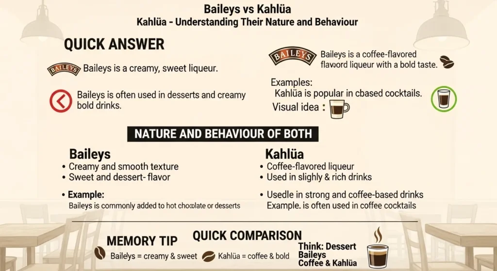 Nature and Behaviour of Baileys and Kahlua