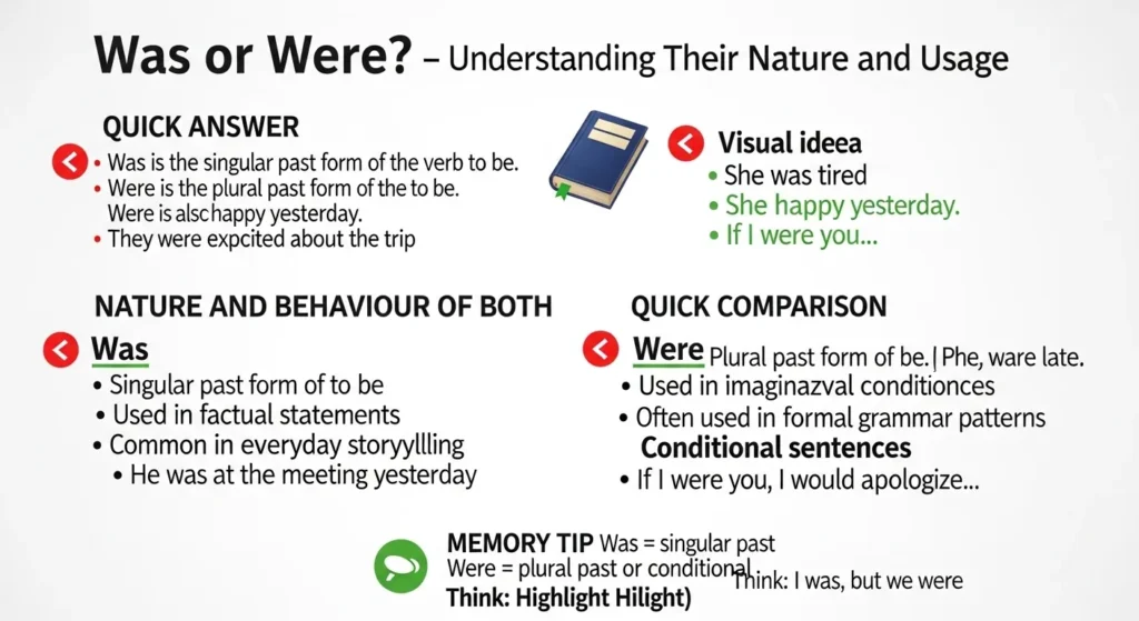 Nature and Behaviour of Were and Was