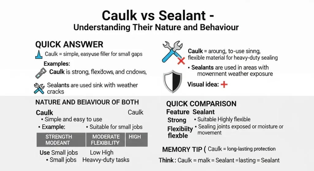 Nature and Behaviour of Caulk and Sealant