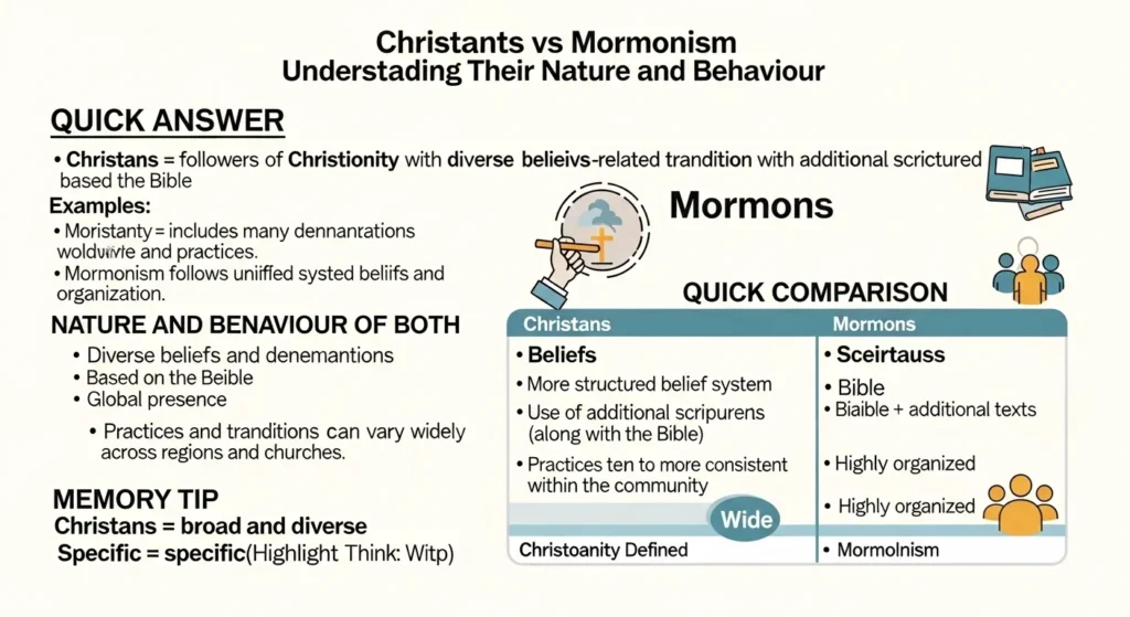 Nature and Behaviour of Christians and Mormons