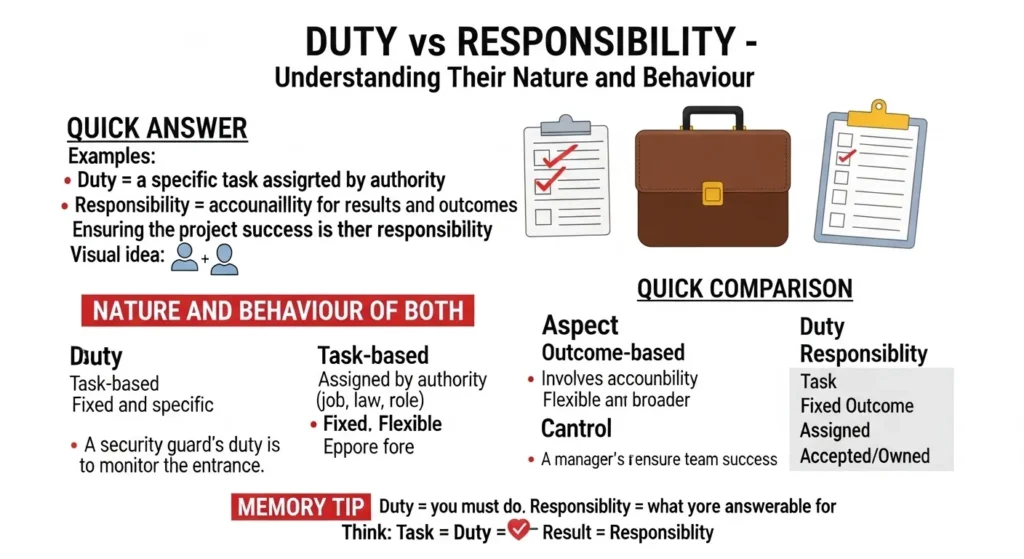 Nature and Behaviour of Duty and Responsibility