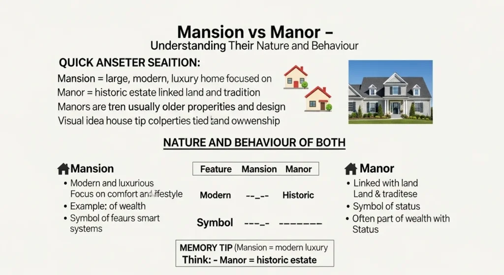 Nature and Behaviour of Mansion and Manor