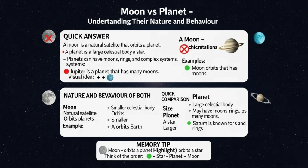Nature and Behaviour of moon and planet