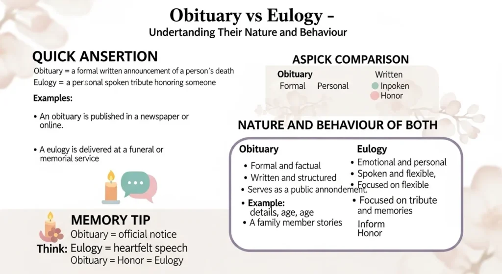 Nature and Behaviour of Obituary and Eulogy