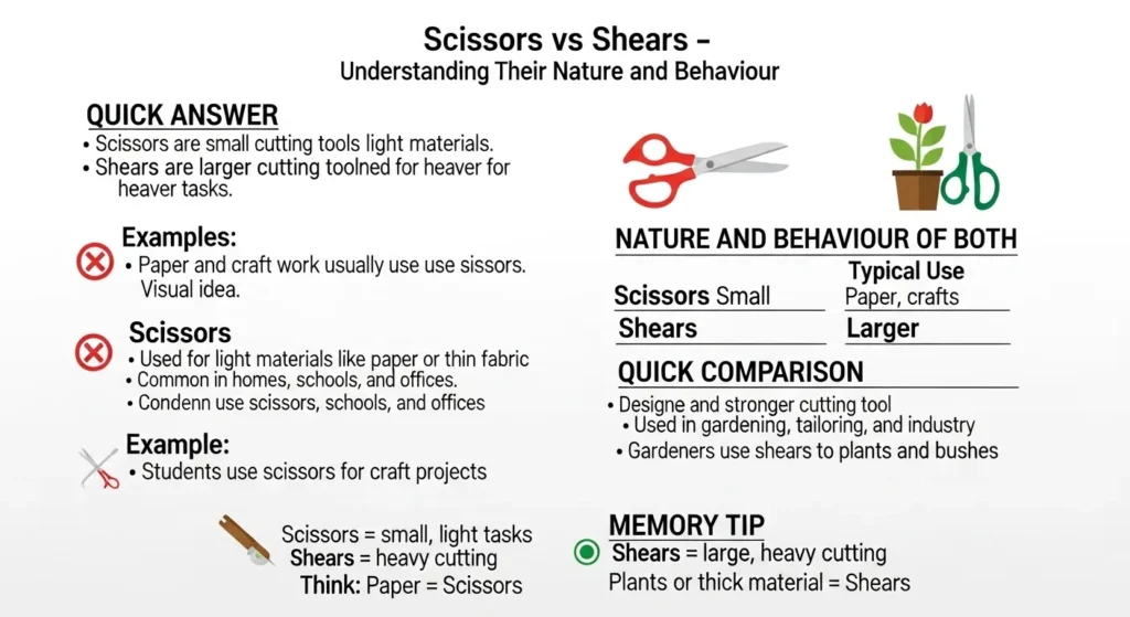 Nature and Behaviour of Scissors and Shears