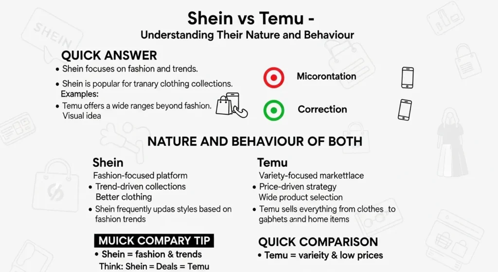 Nature and Behaviour of Shein and Temu