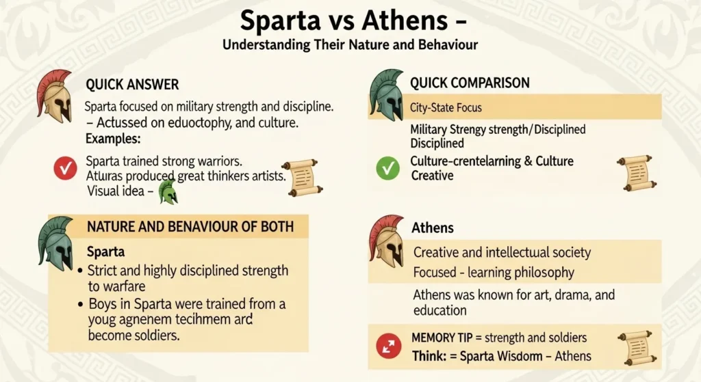 Nature and Behaviour of Sparta and Athens