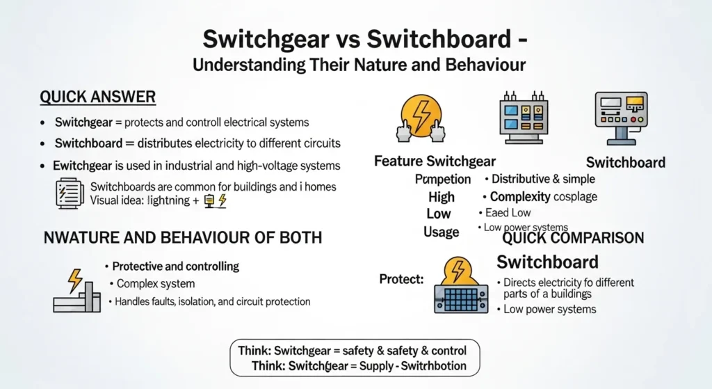 Nature and Behaviour of Switchgear and Switchboard