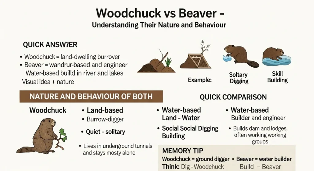 Nature and Behaviour of Woodchuck and Beaver