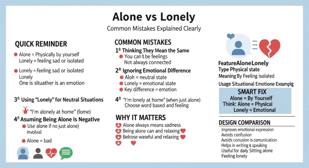 Common Mistakes with Difference Between Alone and Lonely
