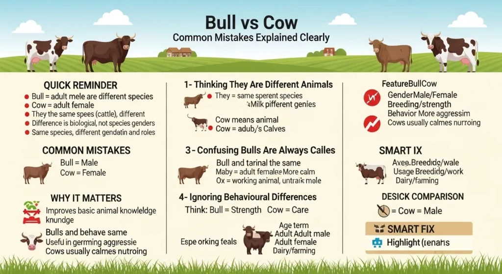  Common Mistakes with Difference Between Bull and Cow
