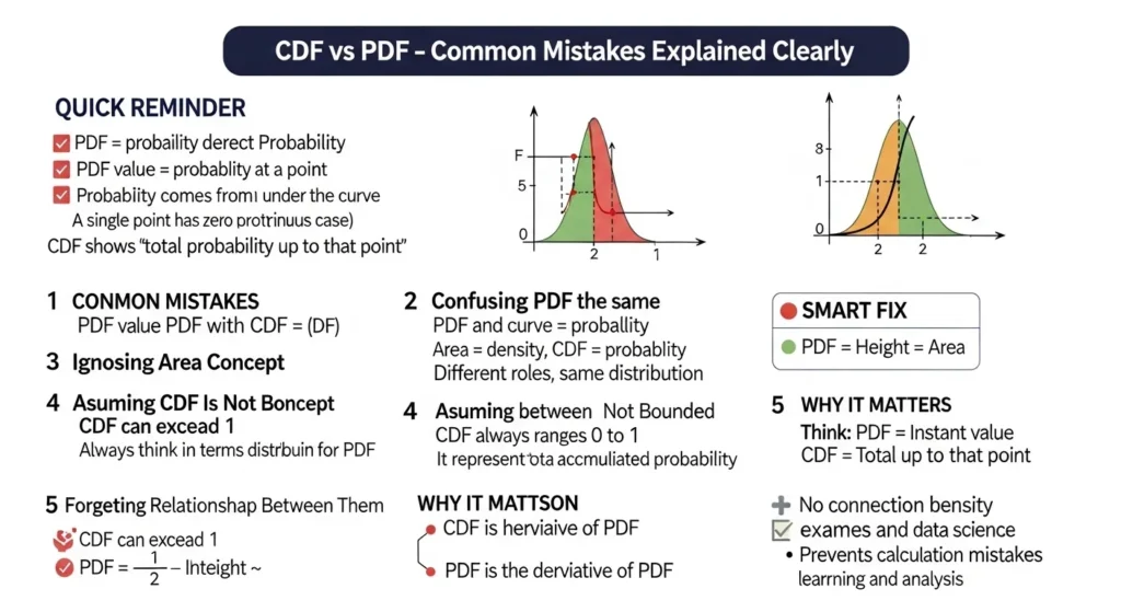 Common Mistakes with Difference Between CDF and PDF