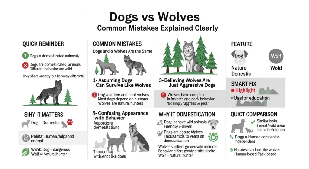 Common Mistakes with Difference Between Dogs and Wolves