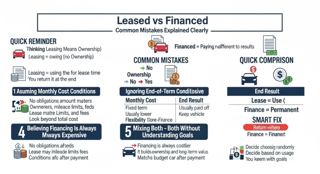 Common Mistakes with Difference Between Leased and Financed