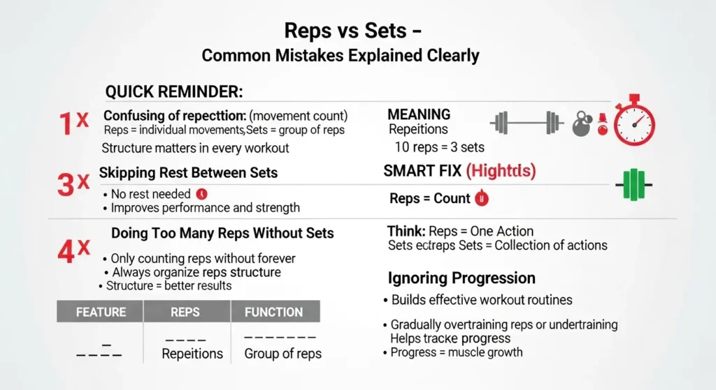 Common Mistakes with Difference Between Reps and Sets

