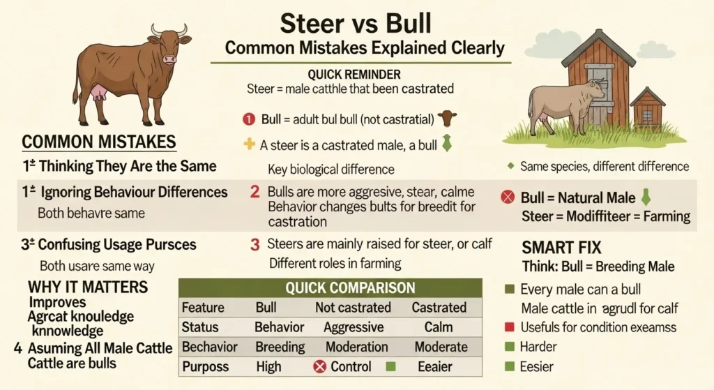 Common Mistakes with Difference Between Steer and Bull
