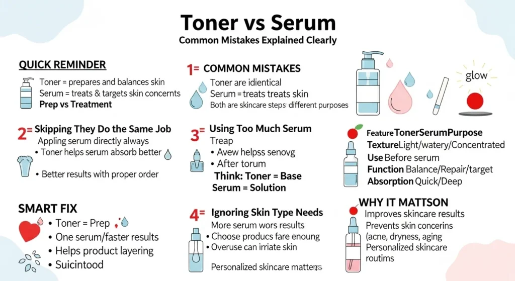  Common Mistakes with Difference Between Toner and Serum
