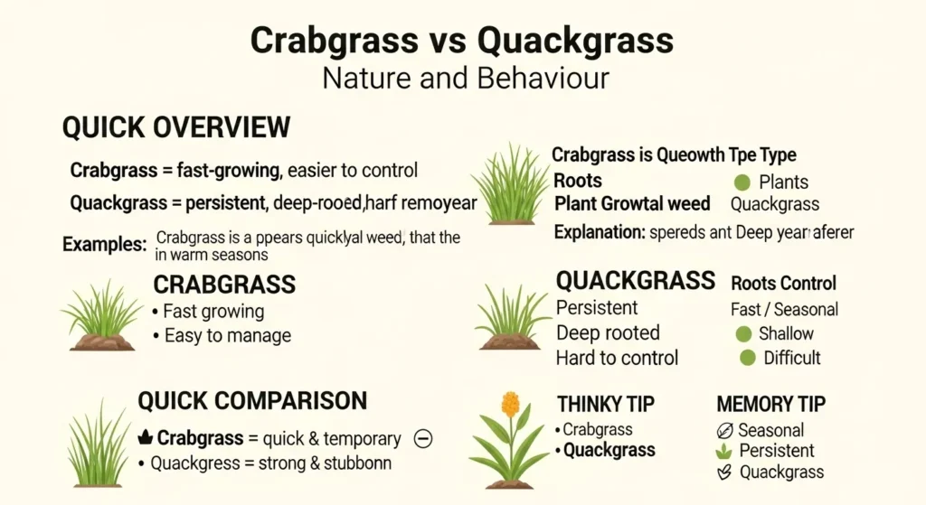 Nature and Behaviour of Crabgrass and Quackgrass
