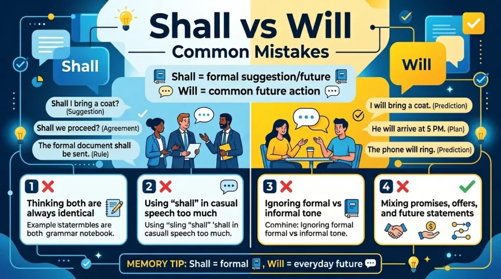 Common Mistakes with Shall or Will

