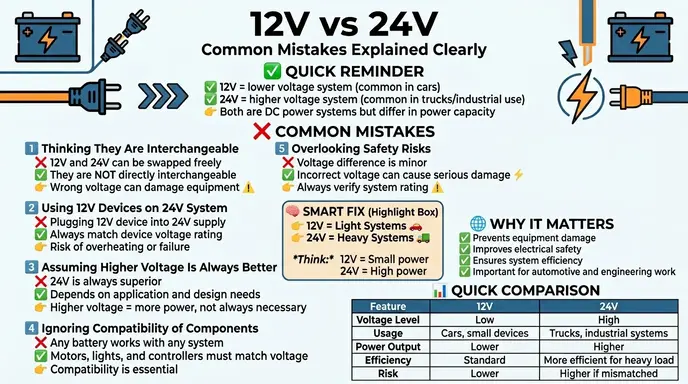 Common Mistakes with 12V and 24V