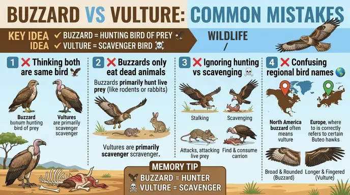 Common Mistakes with Buzzard or Vulture