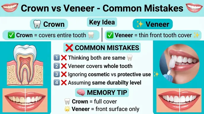Common Mistakes with Crown or Veneer

