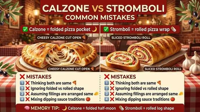 Common Mistakes with Difference Between Calzone and Stromboli
