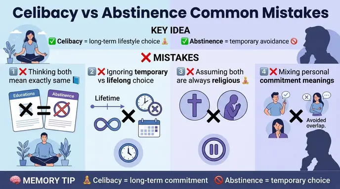 Common Mistakes with Difference Between Celibacy and Abstinence
