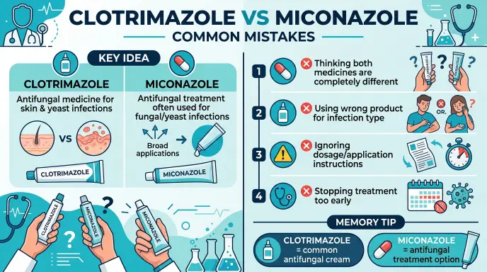 Common Mistakes with Difference Between Clotrimazole and Miconazole