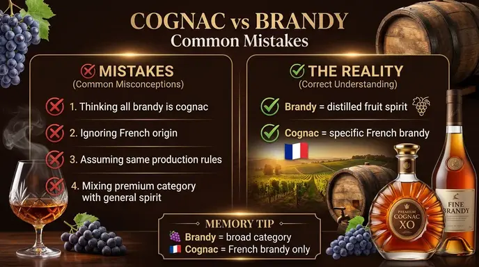Common Mistakes with Difference Between Cognac and Brandy