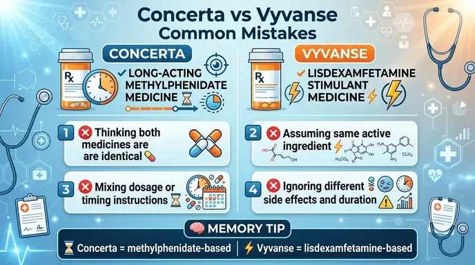 Common Mistakes with Difference Between Concerta and Vyvanse
