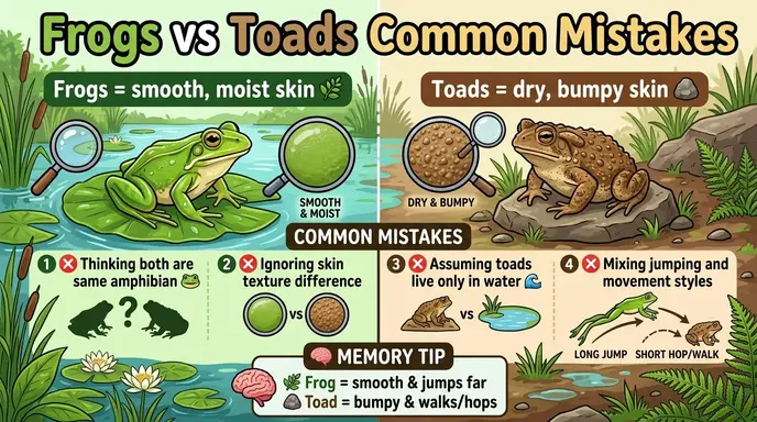 Common Mistakes with Difference Between Frogs and Toads
