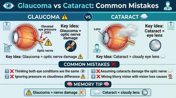 Common Mistakes with Difference Between Glaucoma and Cataract