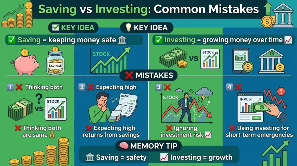  Common Mistakes with Difference Between Saving and Investing
