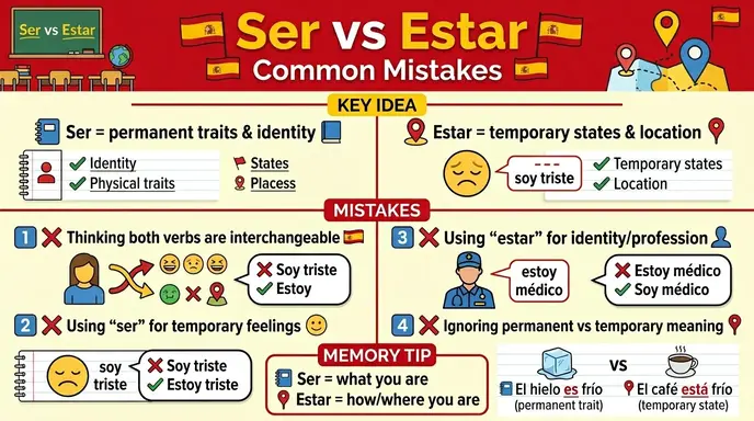 Common Mistakes with Difference Between Ser and Estar