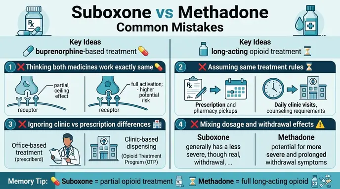 Common Mistakes with Difference Between Suboxone and Methadone