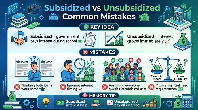 Common Mistakes with Difference Between Subsidized and Unsubsidized