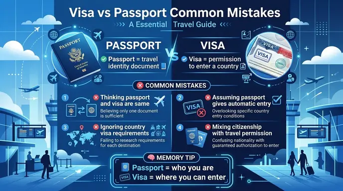 Common Mistakes with Difference Between Visa and Passport

