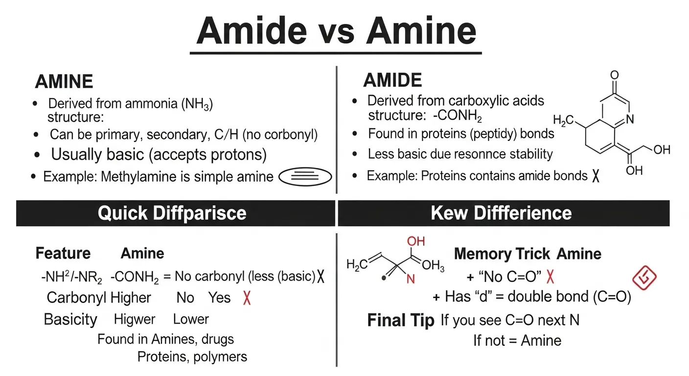 difference between amide and amine