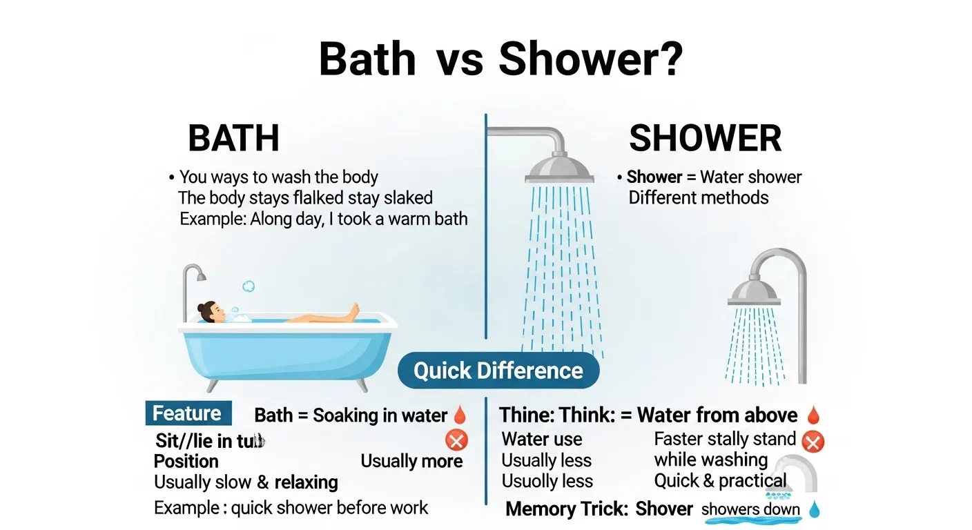 difference between bath and shower