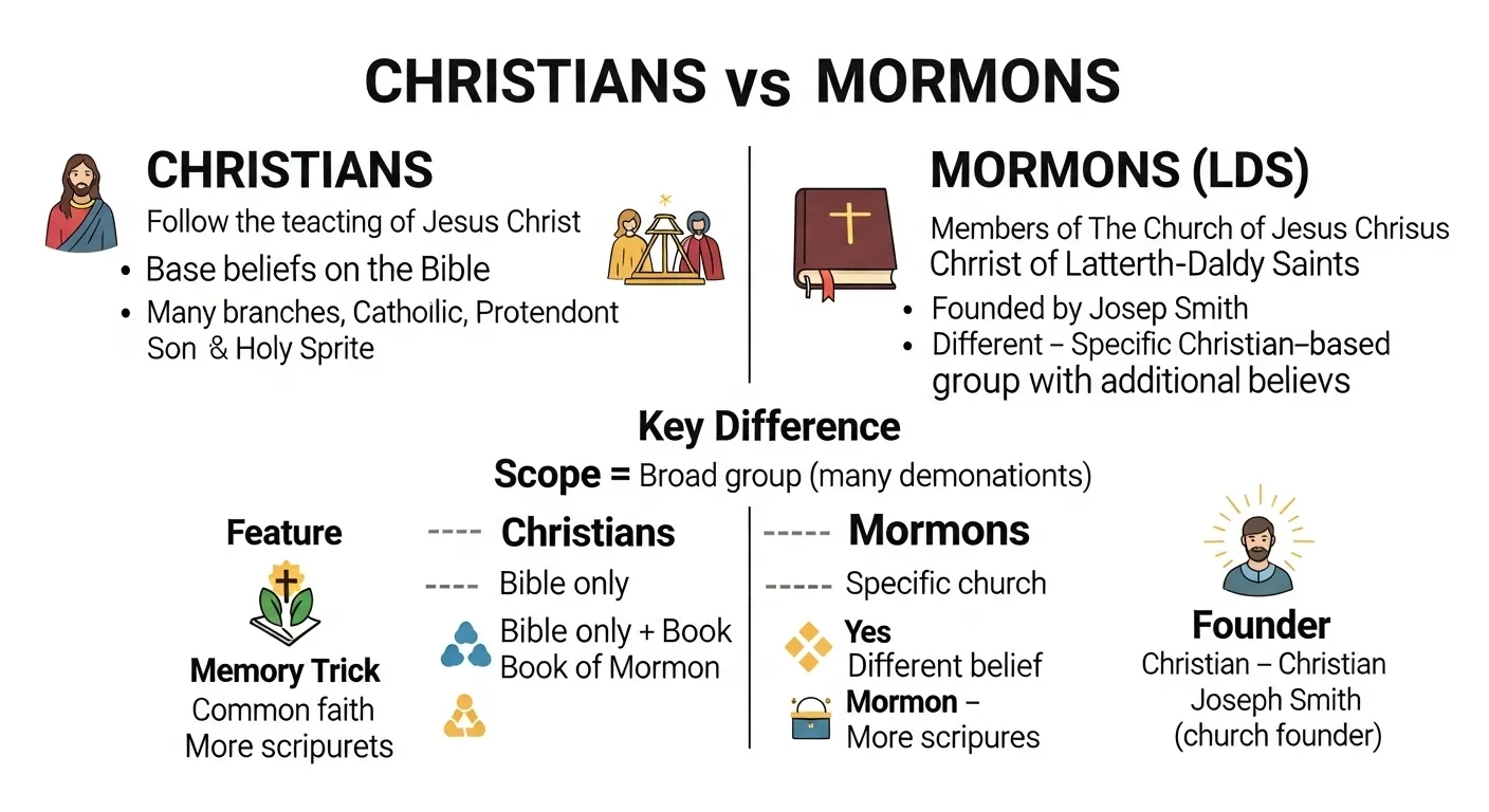 difference between christians and mormons
