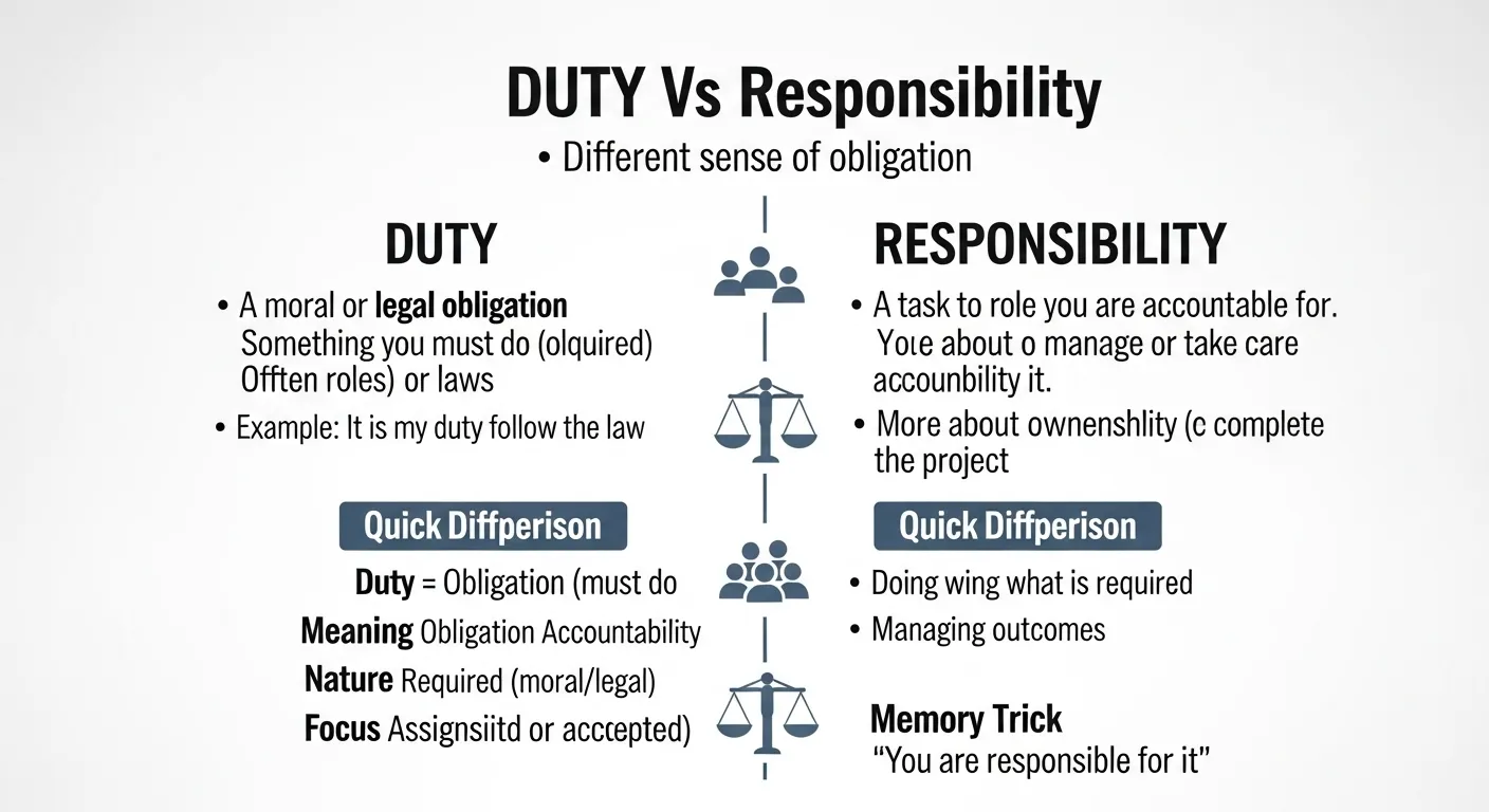 difference between duty and responsibility
