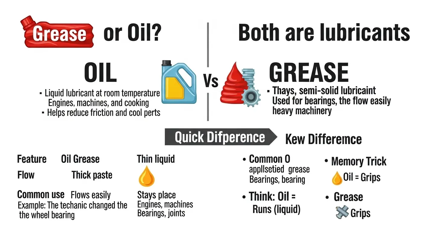 difference between grease and oil