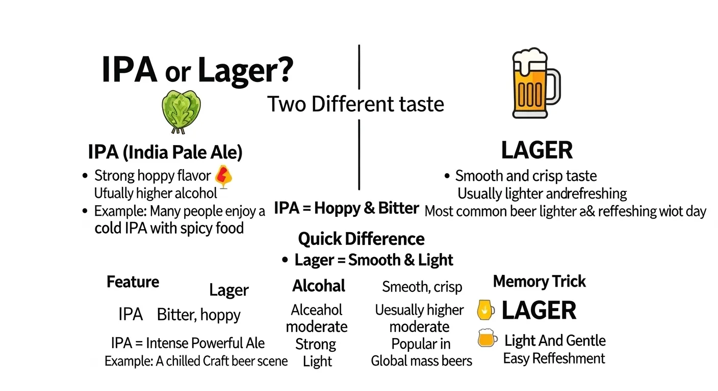 difference between ipa and lager