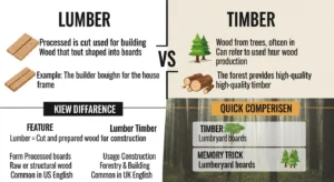 difference between lumber and timber