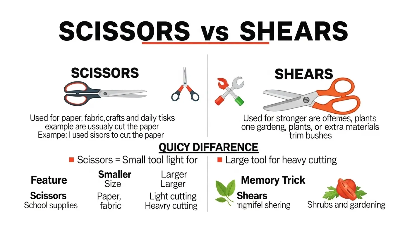 difference between scissors and shears