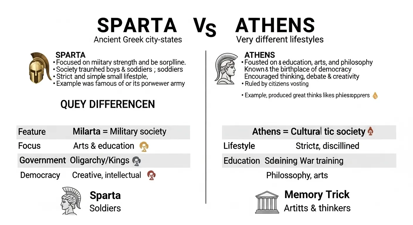 difference between sparta and athens