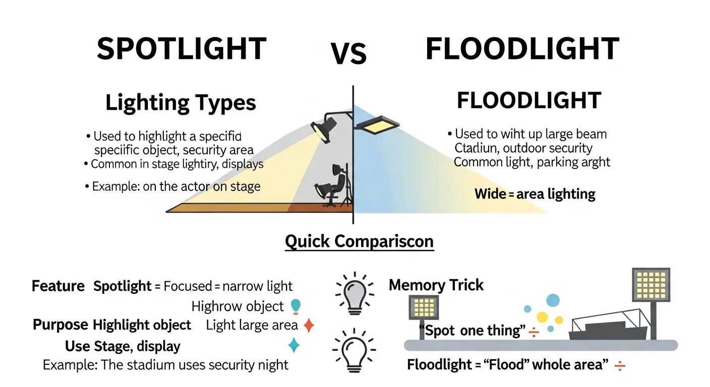 difference between spotlight and floodlight