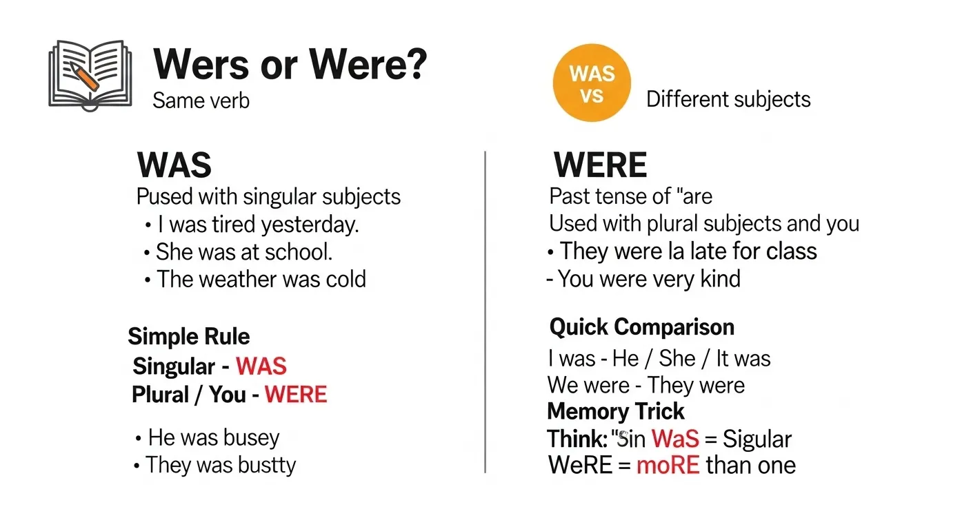 difference between were and was